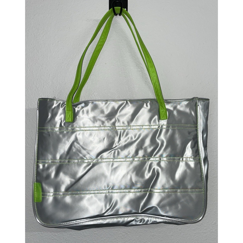 Vintage Retro Clinque Make‎ Up Travel Bags Tote Purse Silver